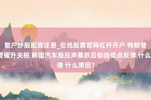 散户炒股配资注册_在线股票官网杠杆开户 特朗普胁迫要擢升关税 韩国汽车股应声暴跌后却自低点反弹 什么原因？