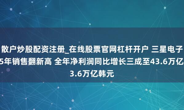 散户炒股配资注册_在线股票官网杠杆开户 三星电子2025年销售翻新高 全年净利润同比增长三成至43.6万亿韩元